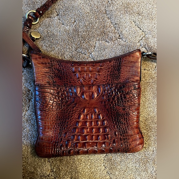 Brahmin Croc-Embossed Leather Crossbody - Brown - Picture 2 of 7